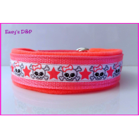 Halfcheck neon roze skull ster 